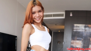 Adorable Feminine TS gets horny on her first porn video debut